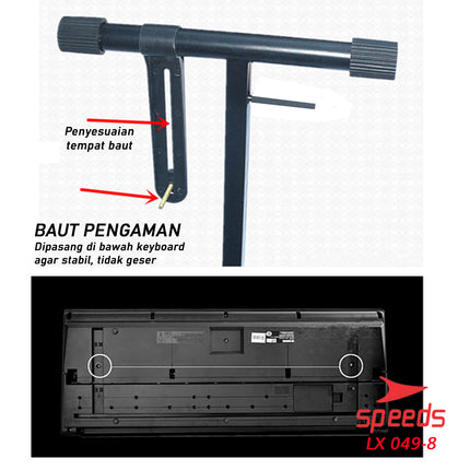 SPEEDS Alat Musik Stand Keyboard Double Untuk Semua Piano Anak Anak Lipat Portable 049-8