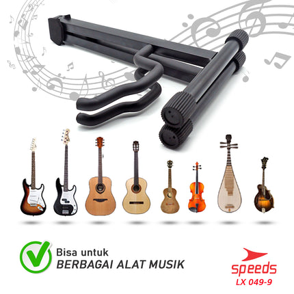 SPEEDS Alat Musik Stand Gitar Universal Import Stand Bass Ukulele Model Lipat Dudukan Gitar A 049-9