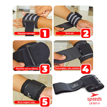 SPEEDS Pelindung Pegelangan Tangan Untuk keperluan Fitness Wrist supporter 051-5