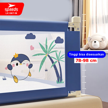 SPEEDS Baby Safety Bed Guard Baby Bedrail Fence Pagar Pengaman Pembatas Kasur Bed Rail Tempat Tidur Ranjang Bayi Balita Anak Bedguard Box 78-98cm Portable 067-18