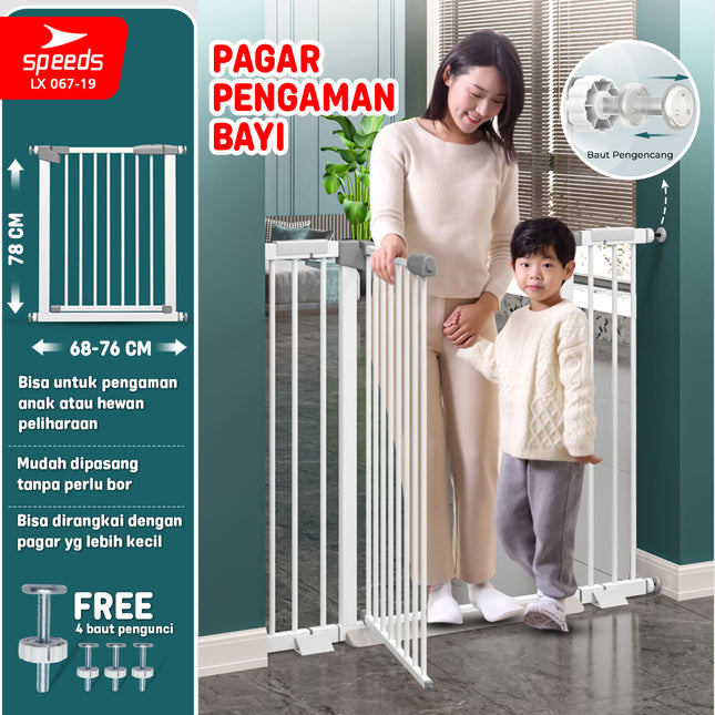 SPEEDS Baby Safety Gate Door Gate Baby Safety Gate Baby Toddler Stair Kitchen Bathroom Safe Gate 180 Degrees 067-19