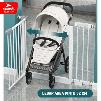 SPEEDS Baby Safety Gate Pagar Pintu Bayi Pagar Pengaman Bayi Pembatas Bayi Anak Tangga Dapur Kamar Mandi Safe Gate 180 Derajat 067-19