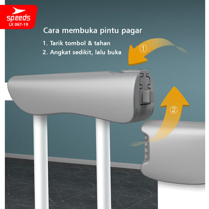 SPEEDS Baby Safety Gate Pagar Pintu Bayi Pagar Pengaman Bayi Pembatas Bayi Anak Tangga Dapur Kamar Mandi Safe Gate 180 Derajat 067-19
