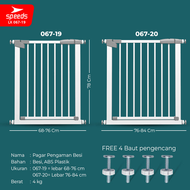 SPEEDS Baby Safety Gate Door Gate Baby Safety Gate Baby Toddler Stair Kitchen Bathroom Safe Gate 180 Degrees 067-19