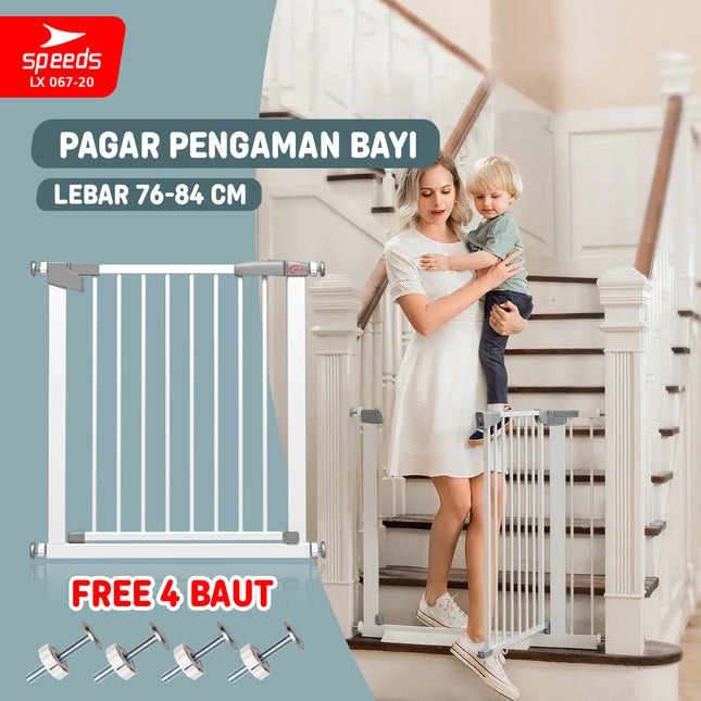 SPEEDS Baby Safety Gate Door Gate Baby Safety Gate Baby/Toddler Barrier Stairway Kitchen Bathroom Safe Gate Family 067-20
