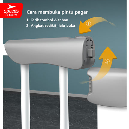 SPEEDS Baby Safety Gate Pagar Pintu Bayi Pagar Pengaman Bayi Pembatas Bayi Anak Tangga Dapur Kamar Mandi Safe Gate Keluarga 067-20