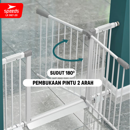 SPEEDS Baby Safety Gate Pagar Pintu Bayi Pagar Pengaman Bayi Pembatas Bayi Anak Tangga Dapur Kamar Mandi Safe Gate Keluarga 067-20