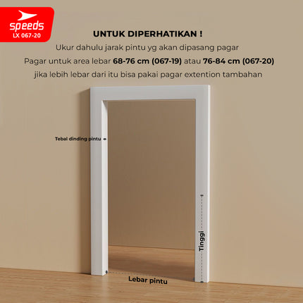 SPEEDS Baby Safety Gate Pagar Pintu Bayi Pagar Pengaman Bayi Pembatas Bayi Anak Tangga Dapur Kamar Mandi Safe Gate Keluarga 067-20