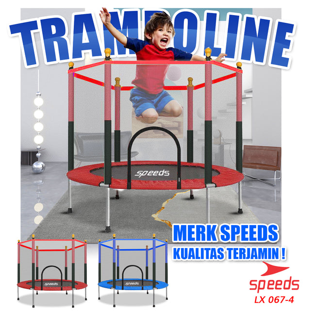 SPEEDS Trampoline Trampolin Speeds 55" 140cm Lompat Trampolin Jump Matras Fitness 067-4
