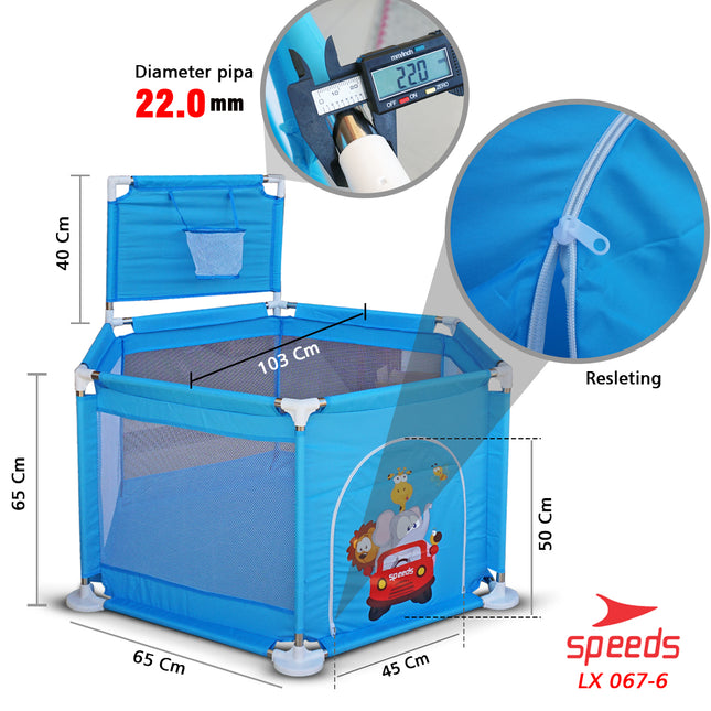 SPEEDS Kolam Mandi Bola Keranjang Mandi Bola Mainan Tenda anak Playpen 067-6