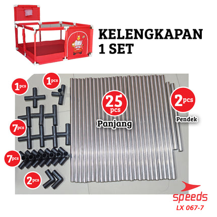 SPEEDS Kolam Mandi Bola Keranjang Mandi Bola Mainan Tenda anak Playpen 067-7