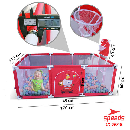 SPEEDS Kolam Mandi Bola Keranjang Mandi Bola Mainan Tenda anak Playpen 067-8