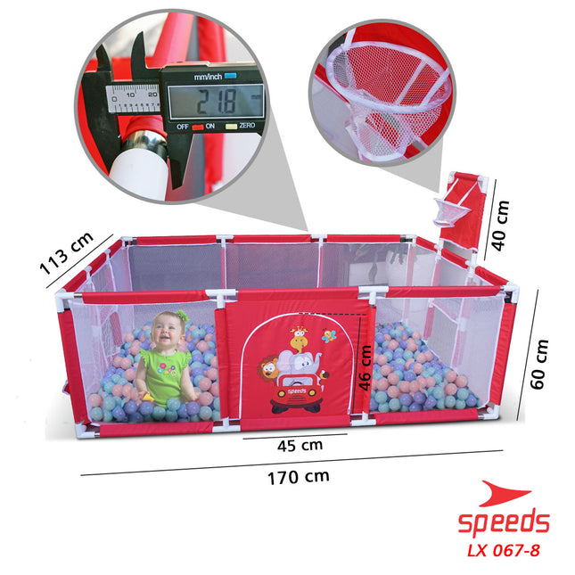 SPEEDS Kolam Mandi Bola Keranjang Mandi Bola Mainan Tenda anak Playpen 067-8