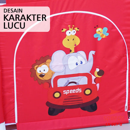 SPEEDS Kolam Mandi Bola Keranjang Mandi Bola Mainan Tenda anak Playpen 067-8