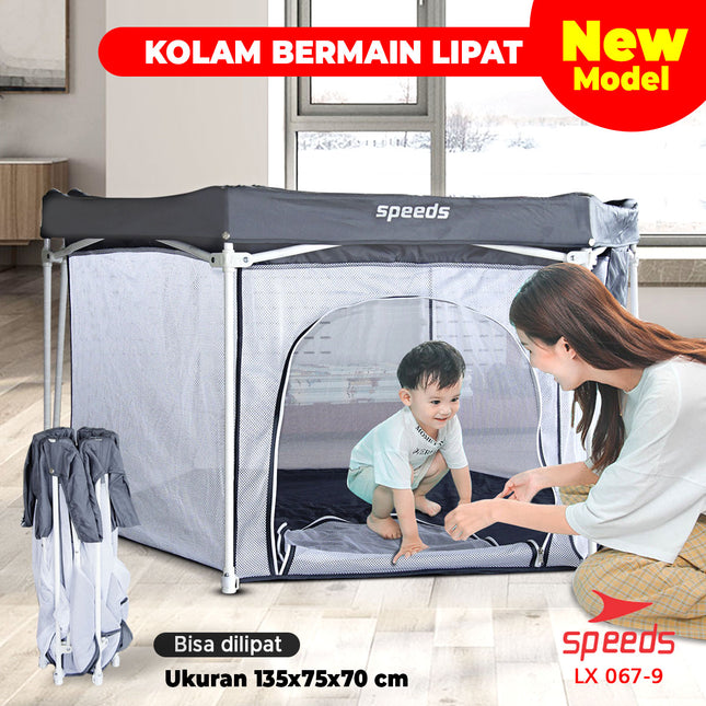 SPEEDS Kolam Mandi Bola Lipat Anak Playpen Anak Mini Kelambu Bayi Mainan Anak Dengan 067-9
