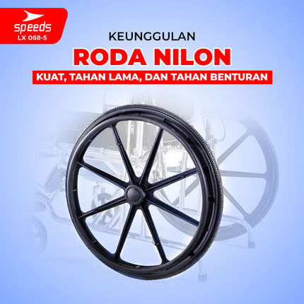 SPEEDS Kursi Roda Traveling Bisa dilipat- Kursi roda Alluminium Bisa Naik Pesawat 068-5