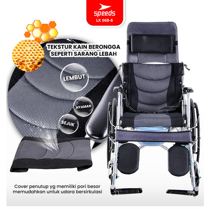 SPEEDS Kursi Roda 4in1 Travel Bisa Masuk Pesawat Bisa Dilipat Fitur Lengkap Wheel Chair Alluminium 068-6