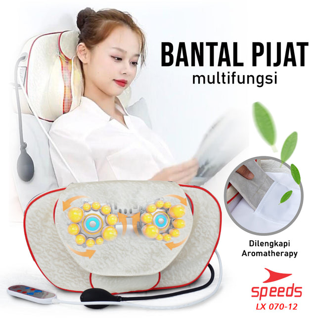 SPEEDS Bantal Pijat Portable Alat Pijat Elektrik Alat Pijat Terapi Bantal Pijat Multifungsi 070-12