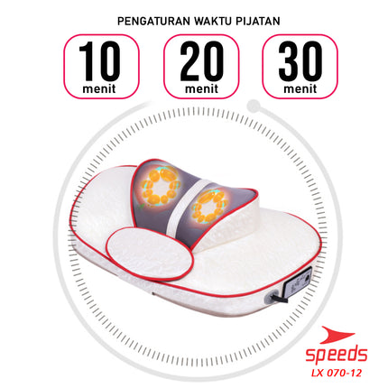 SPEEDS Bantal Pijat Portable Alat Pijat Elektrik Alat Pijat Terapi Bantal Pijat Multifungsi 070-12