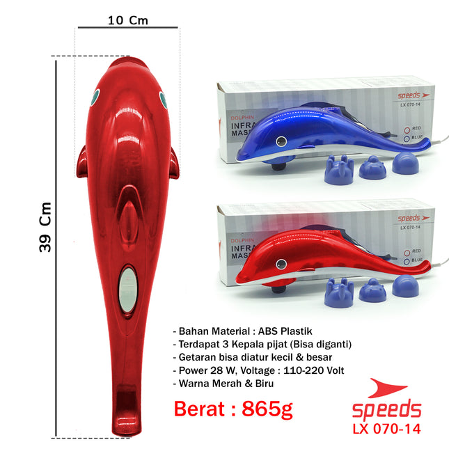 SPEEDS Dolphin 3-in-1 Massager Dolphin Massage Hand Massager Electric Massager 070-14
