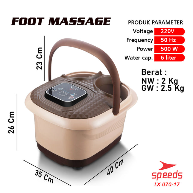 SPEEDS Onsen Pijat Kaki Foot Massager Alat Pijat Elektrik Portable Spa Massager 070-17