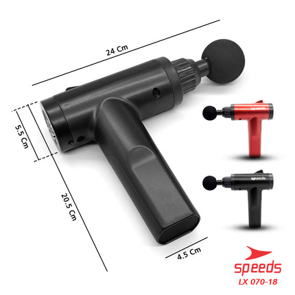 SPEEDS Fascial Gun Massage Gun Mini Alat Pijat Elektrik 4 in 1 Alat Pijat Getar 070-18