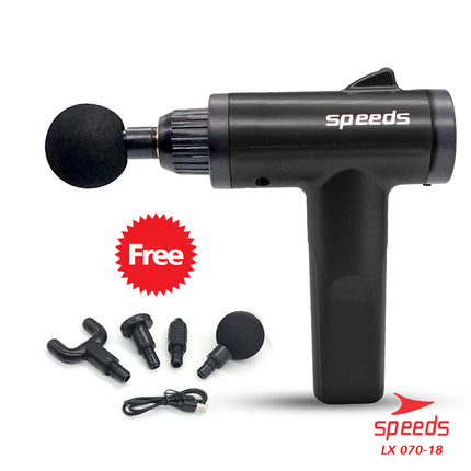 SPEEDS Fascial Gun Massage Gun Mini Alat Pijat Elektrik 4 in 1 Alat Pijat Getar 070-18