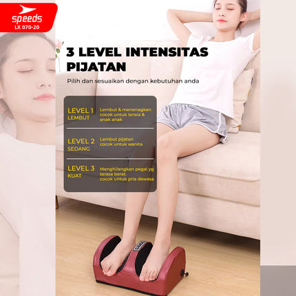 SPEEDS Alat Pijat Kaki Elektrik Foot Massager Terapi Kaki dan Badan Alat Kesehatan Portable 070-20