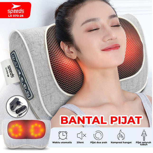SPEEDS Bantal Pijat 20 Kepala Pijat Multifungsi Massage Pillow Portabel Alat PIjat Leher Elektrik 070-28