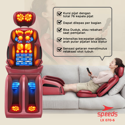 SPEEDS Kursi Pijat Elektrik Kursi Pijat Mobile dan Rumah Alat Pijat Elektrik Massage Chair 070-6
