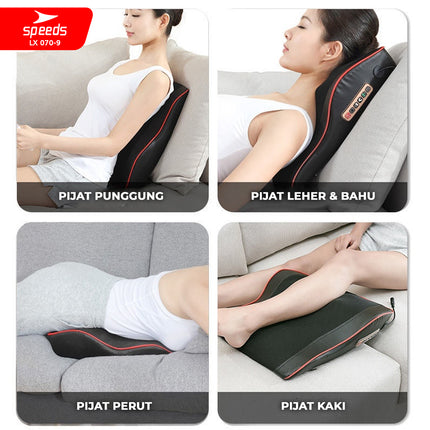 SPEEDS Bantal Pijat Massage Portable Alat Pijat Elektrik Bantal Pijat Alat Pijat Terapi 070-9