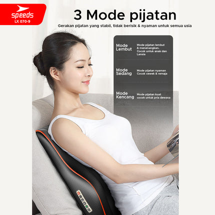 SPEEDS Bantal Pijat Massage Portable Alat Pijat Elektrik Bantal Pijat Alat Pijat Terapi 070-9
