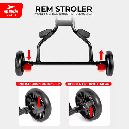 SPEEDS Stroller Bayi Anak Kereta Dorong Bayi Anak Mini Trike Baby Stroller Lipat 071-3