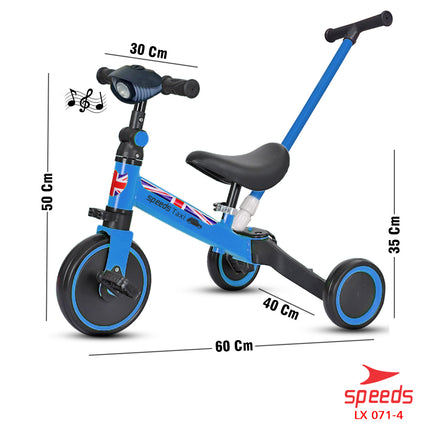 SPEEDS Sepeda Keseimbangan Lipat 4in1 Push Kick Balance Bike Mini Mainan Anak Outdoor 071-4