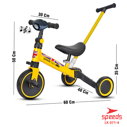 SPEEDS Sepeda Keseimbangan Lipat 4in1 Push Kick Balance Bike Mini Mainan Anak Outdoor 071-4