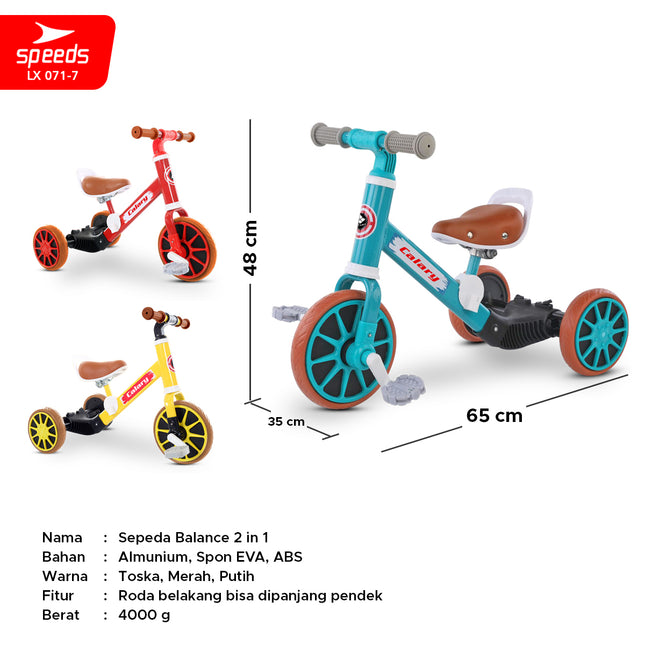 SPEEDS Sepeda Mini Sepeda Anak Taxi KickBike Balancing Bike Sepeda Keseimbangan 071-7