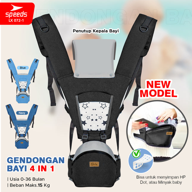 SPEEDS Gendongan Hipseat Bayi Baby Carrier Ransel Bedongan Bayi Depan dan Bahan Nyaman Ringan 072-1