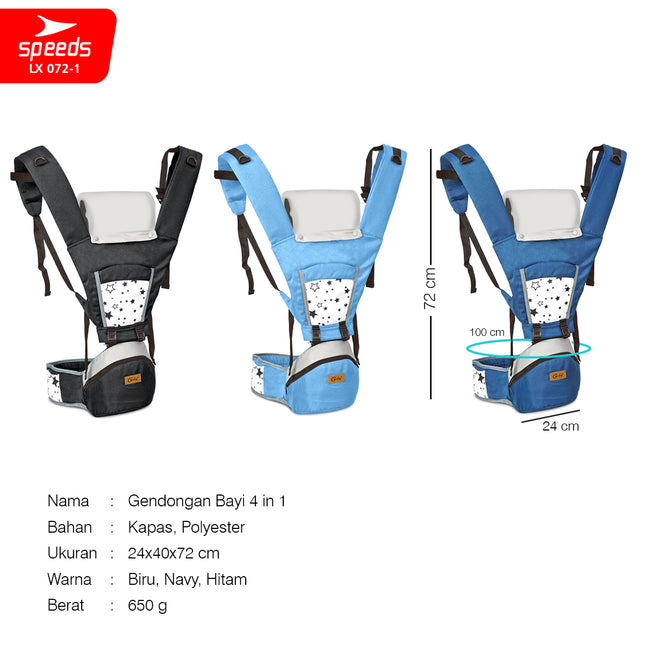 SPEEDS Gendongan Hipseat Bayi Baby Carrier Ransel Bedongan Bayi Depan dan Bahan Nyaman Ringan 072-1