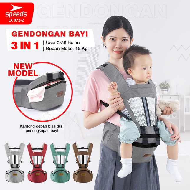 SPEEDS Gendongan Bayi Hipseat Baby Carrier Mom Baby Bedongan Bayi Kangguru Bahan Breathable LX 072-2