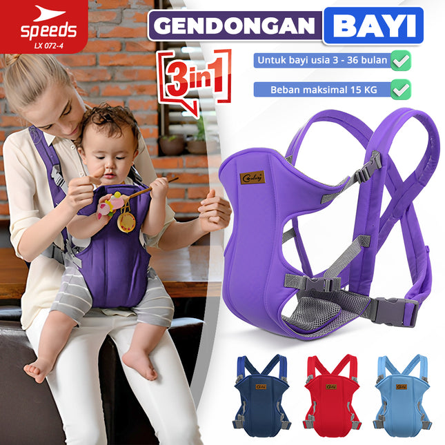 SPEEDS Gendongan Bayi 3in1 Gedongan Hipseat Baby Carrier Ransel Depan Bahan Nyaman LX 072-4