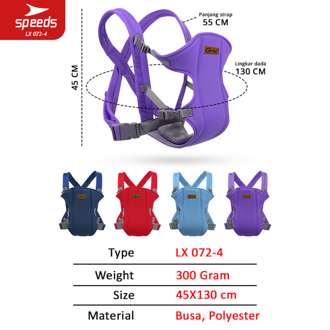 SPEEDS Gendongan Bayi 3in1 Gedongan Hipseat Baby Carrier Ransel Depan Bahan Nyaman LX 072-4