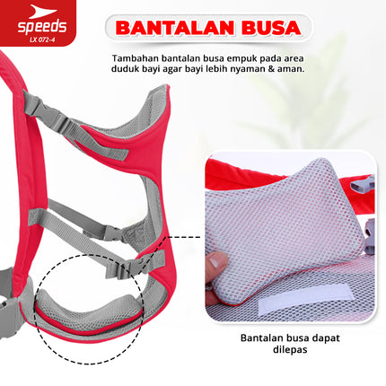 SPEEDS Gendongan Bayi 3in1 Gedongan Hipseat Baby Carrier Ransel Depan Bahan Nyaman LX 072-4