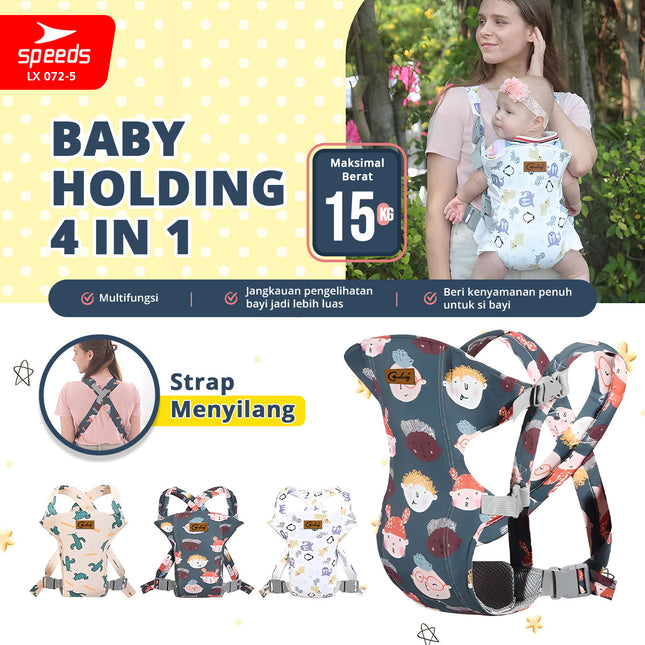 SPEEDS Gendongan Bayi 4in1 Gedongan Bayi Hipseat Baby Carrier Depan Bahan Nyaman LX 072-5