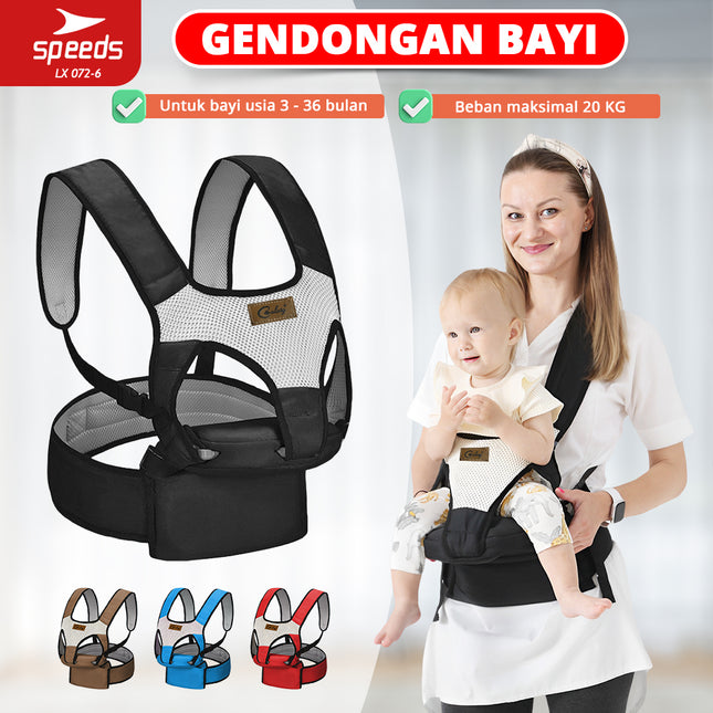 SPEEDS Gendongan Bayi Hipseat Gedongan Bayi Baby Carrier Ransel Depan Bahan Nyaman LX 072-6