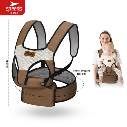 SPEEDS Gendongan Bayi Hipseat Gedongan Bayi Baby Carrier Ransel Depan Bahan Nyaman LX 072-6