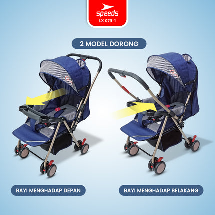 SPEEDS Stroller Anak Newborn Baby Premium Bayi Stroller Kereta Dorong Bayi Fitur Lengkap 073-1