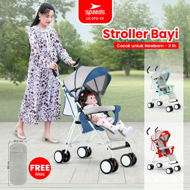 SPEEDS Stroller Kereta Dorong  Portabel Fitur Lengkap Anak Premium Bayi Kelambu Full Cover Traveling LX 073-10