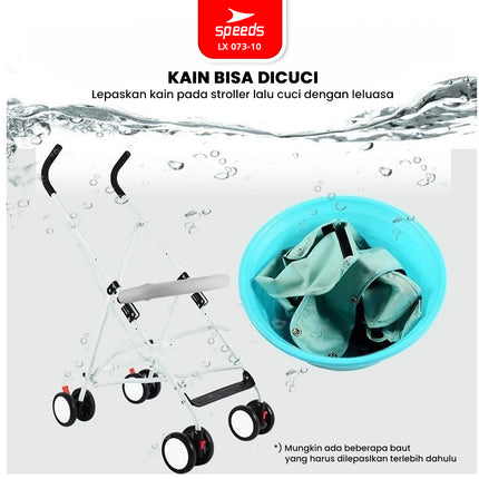 SPEEDS Stroller Kereta Dorong  Portabel Fitur Lengkap Anak Premium Bayi Kelambu Full Cover Traveling LX 073-10