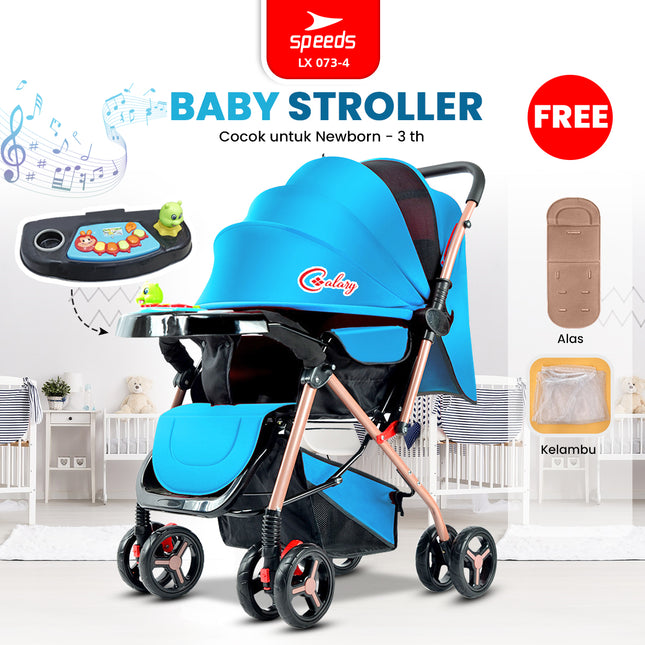 SPEEDS Stroller Newborn Baby Anak Kereta Dorong 2 Fitur Lengkap Bayi Portabel Premium Stroller Travel LX 073-4