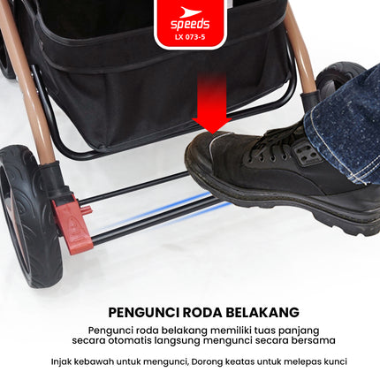 SPEEDS Stroller Anak Kereta Dorong Bayi Full Cover Traveling 2 Fitur Lengkap Portabel Premium Newborn Baby Stroller LX 073-5